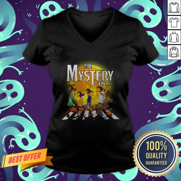 The Mystery INC Scooby Doo Abbey Road Parody Moon Halloween V-neck