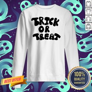 Trick Or Treat Calligraphy Orange & Black Halloween Sweatshirt
