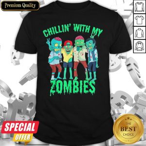 Chillin With My Zombies Halloween Boys Kids Zombie Shirt