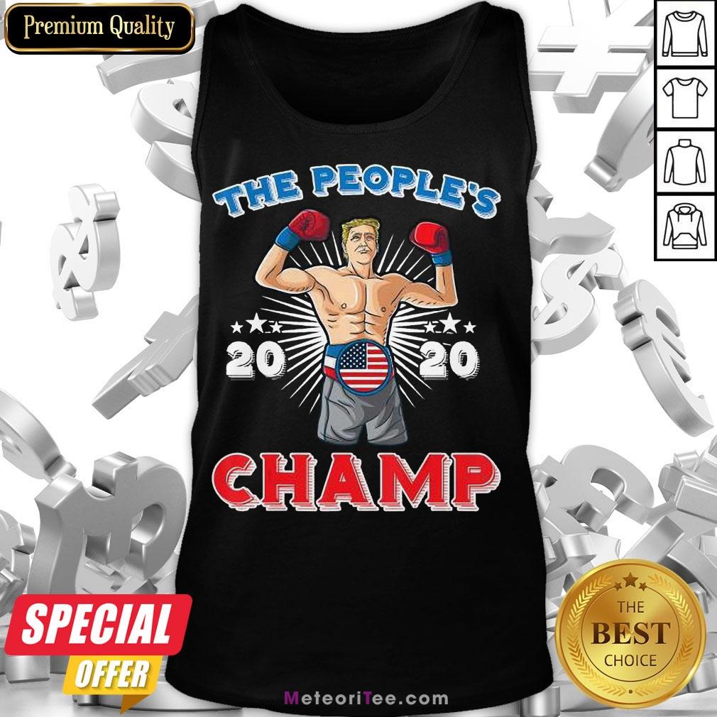 Cool The People’s Champ Boxer 45 President Trump Winning Election Tank Top- Design by Meteoritee.com