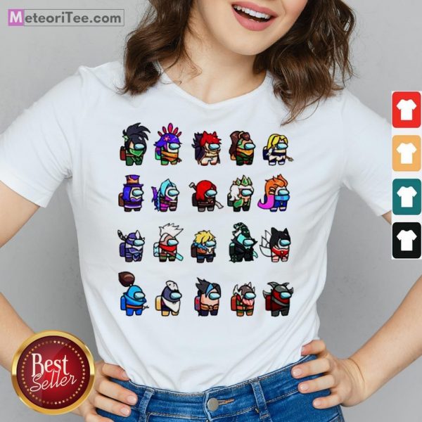 Funny Among Us X League Of Legends Games V-neck- Design by Meteoritee.com