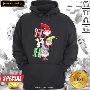 Funny Gnomes Ho Ho Ho Merry Christmas Hoodie- Design by Meteoritee.com