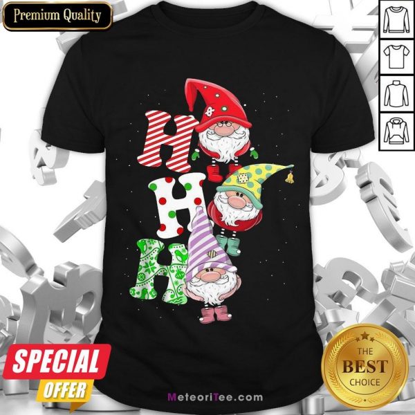 Funny Gnomes Ho Ho Ho Merry Christmas Shirt- Design by Meteoritee.com
