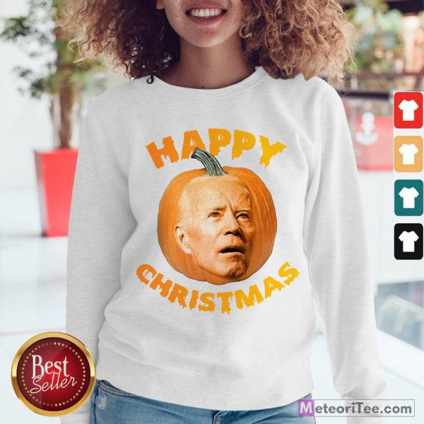 Funny Joe Biden Pumpkin Happy Christmas Sweatshirt- Design by Meteoritee.com