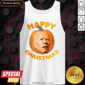 Funny Joe Biden Pumpkin Happy Christmas Tank Top- Design by Meteoritee.com
