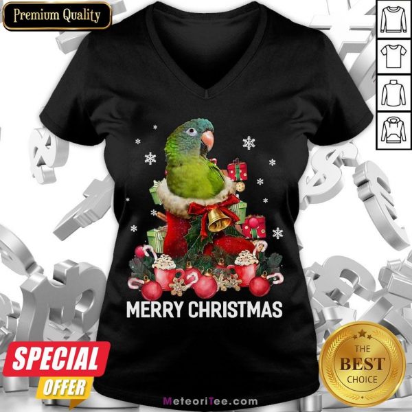 Funny Parrot Ornament Decoration Christmas Tree Tee Xmas Gifts V-neck- Design by Meteoritee.com