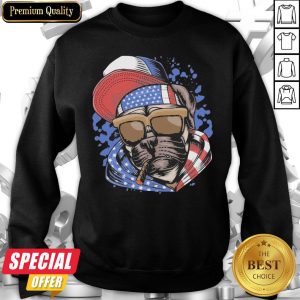 Funny Pug Smoking American Flag Sweatshirt