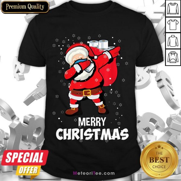 Funny Santa Dabbing Mask Toilet Paper Funny Christmas Shirt- Design by Meteoritee.com