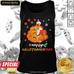 Funny Scooby-Doo Pumpkin Happy Hallothanksmas Halloween Thanksgiving Christmas Tank Top- Design by Meteoritee.com
