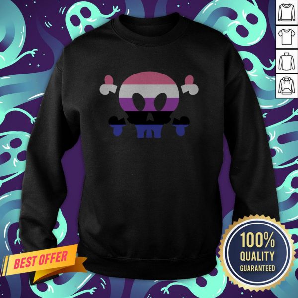 Genderfluid LGBT Pride Skull Halloween Sweatshirt