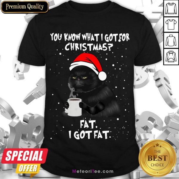 Good Black Cat You Know What I Got For Christmas Fat I Got Fat Shirt- Design by Meteoritee.com