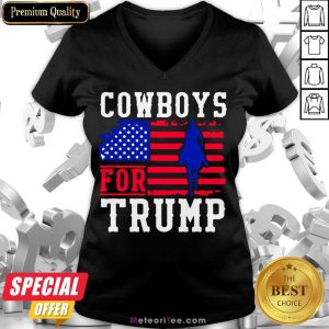 Good Cowboys For Trump 2020 V-neck- Design by Meteoritee.com