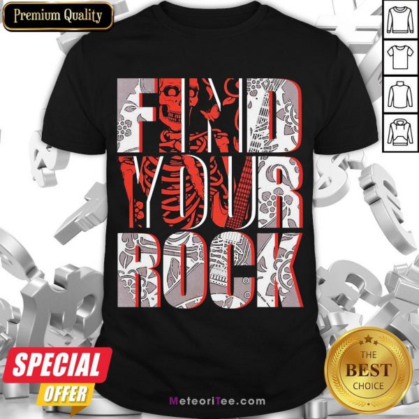 Good Find Your Rock Skeleton Halloween Shirt- Design by Meteoritee.com