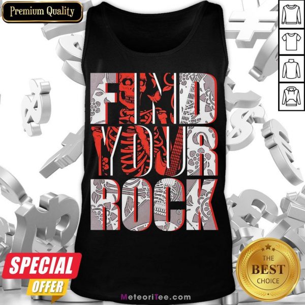 Good Find Your Rock Skeleton Halloween Tank Top- Design by Meteoritee.com