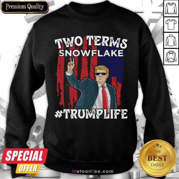 Good Two Terms Snowflake Vote President Trump US Flag Sunglasses Sweatshirt- Design by Meteoritee.com