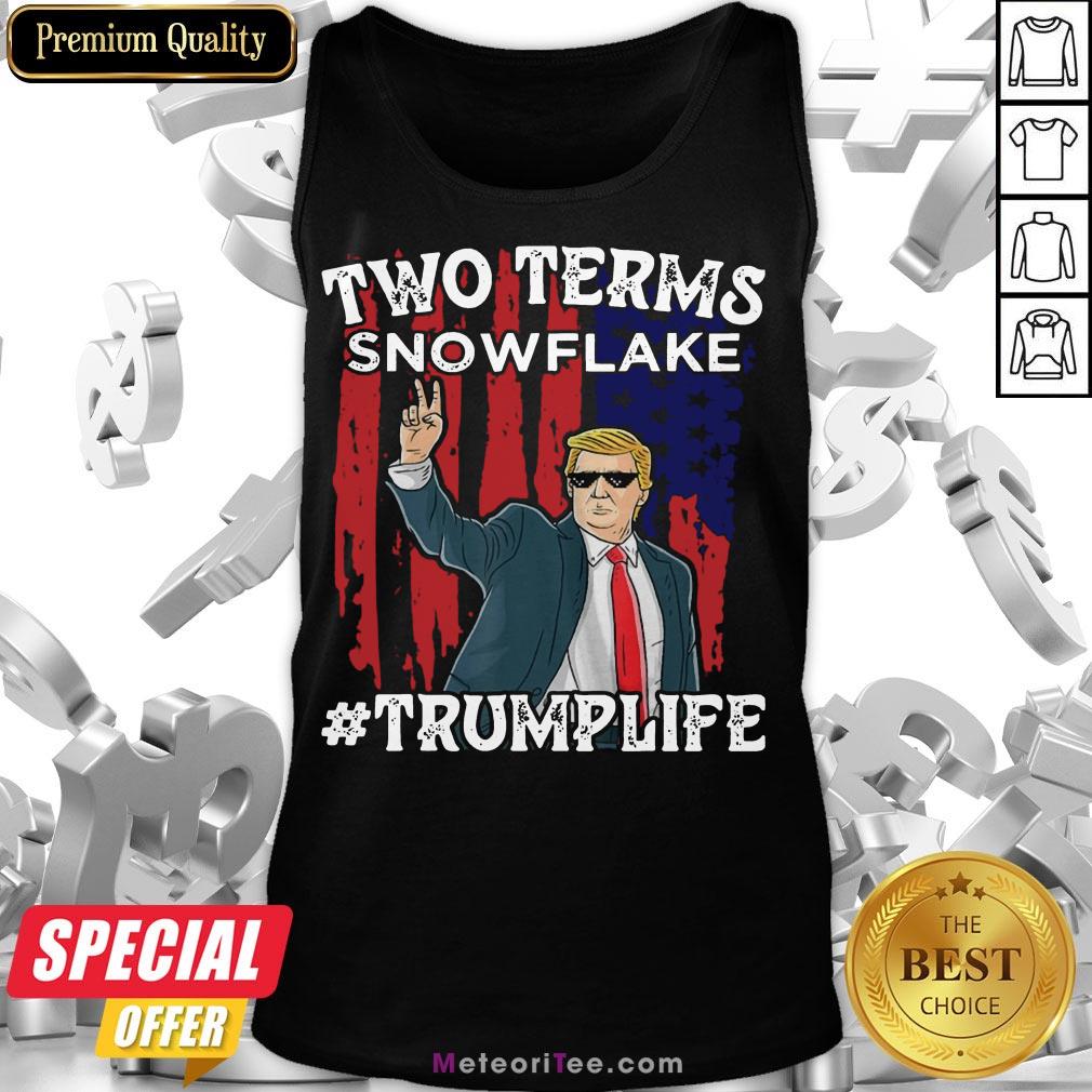 Good Two Terms Snowflake Vote President Trump US Flag Sunglasses Tank Top- Design by Meteoritee.com