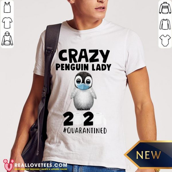 Happy Crazy Penguin Lady Face Mask 2020 Toilet Paper Quarantine Shirt- Design by Meteoritee.com