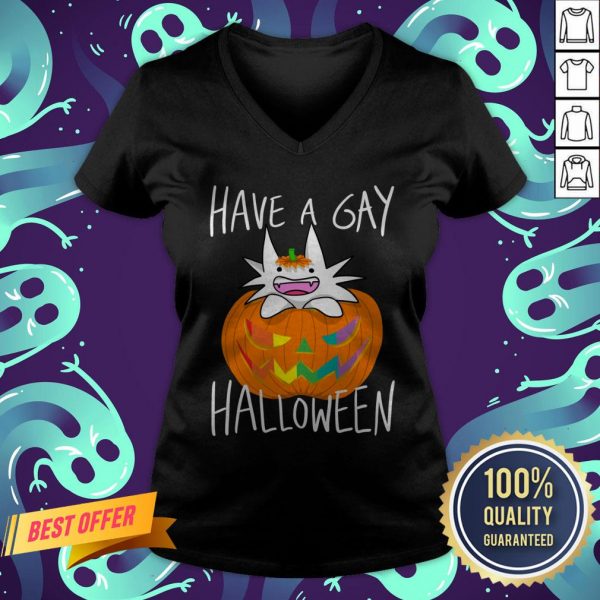 I Have Gay Ghost Pumpkin Halloween V-neck