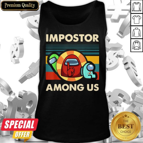 Impostor Among Us Funny Vintage Game Sus Tank Top