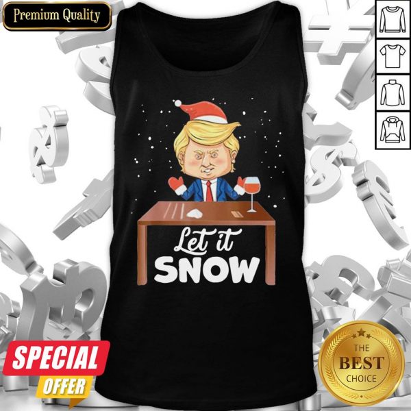 Let It Snow Trump Cocaine Xmas Ugly Christmas Tank Top