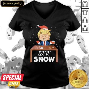 Let It Snow Trump Cocaine Xmas Ugly Christmas V-neck