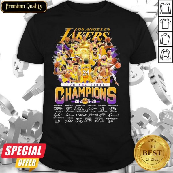 Los Angeles Lakers 2020 NBA Finals Champions Signatures Shirt