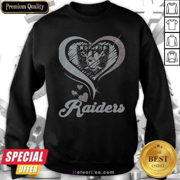 Love Oklahoma Raiders Logo Hearts Diamond Sweatshirt