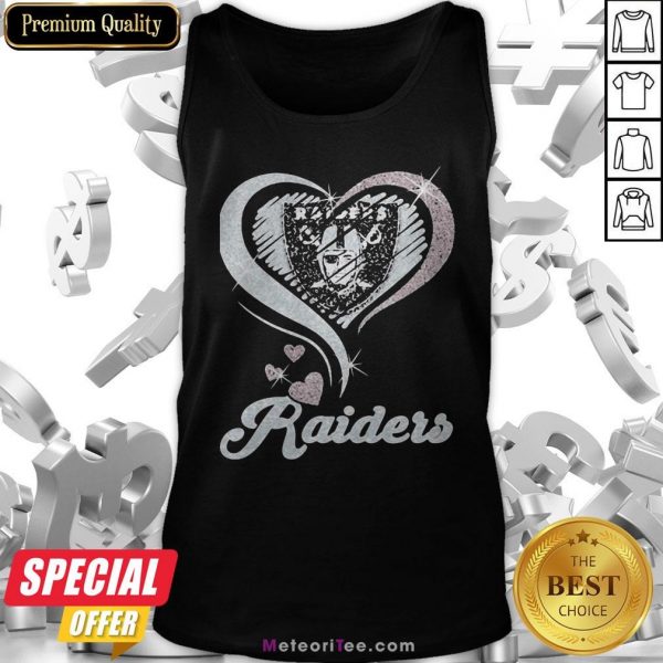 Love Oklahoma Raiders Logo Hearts Diamond Tank Top