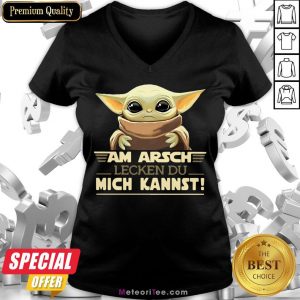 Nice Baby Yoda Am Arsch Lecken Du Mich Kannst V-neck- Design by Meteoritee.com