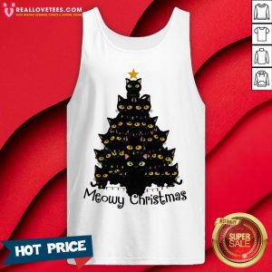 Nice Black Cats Christmas Tree Meowy Christmas Tank Top- Design by Meteoritee.com