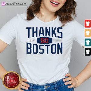 Nice Mookie Betts Thanks Boston 2020 V-neck- Design by Meteoritee.com