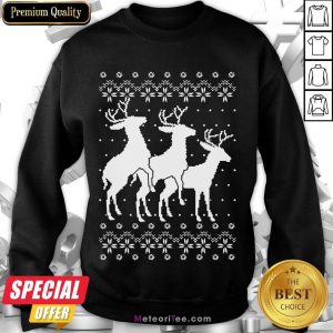 Nice Rentier Ugly Christmas Weihnachten Lustig Geschenk Langarmshirt Sweatshirt- Design by Meteoritee.com