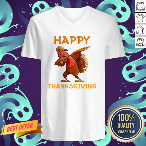 Nice Turkey Happy Thanksgiving Day V-neck