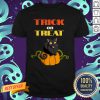 Trick Or Treat Funny Pumpkin Cat Halloween Shirt
