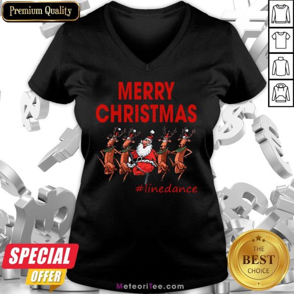 Awesome Santa Clau Merry Christmas Line Dancing V-neck