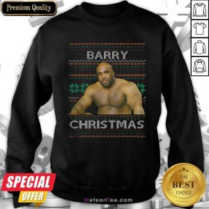 Barry Sitting On A Bed Meme Ugly Christmas Sweatshirt - Design By Meteoritee.com