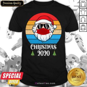 Nice Christmas 2020 Santa Wear Mask With Face Sunglasses Vintage Shirt