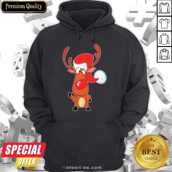 Nice Reindeer Hat Santa happy Christmas Hoodie