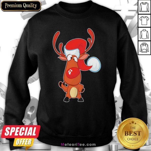 Nice Reindeer Hat Santa happy Christmas Sweatshirt