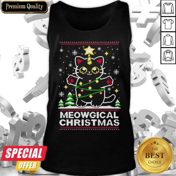 Premium Cat Meowgical Christmas Ugly Sweat Tank Top