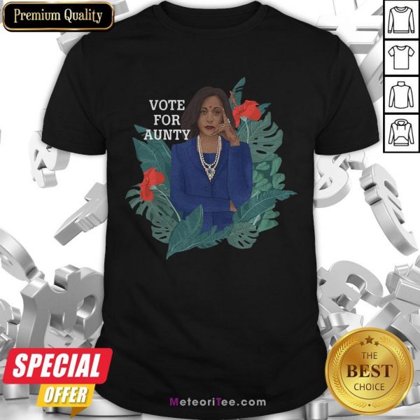 Premium Kamala Harris Vote For Aunty Flowers Shirt