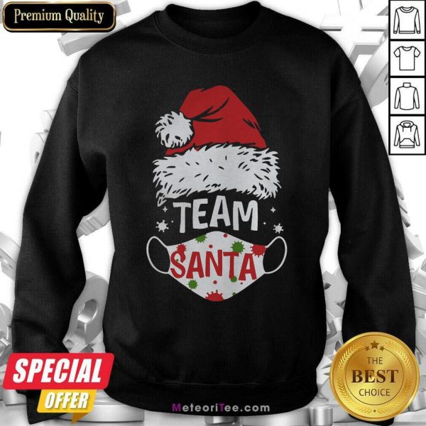 Team Santa Face Mask Christmas 2020 Cost Sweatshirt - Design By Meteoritee.com