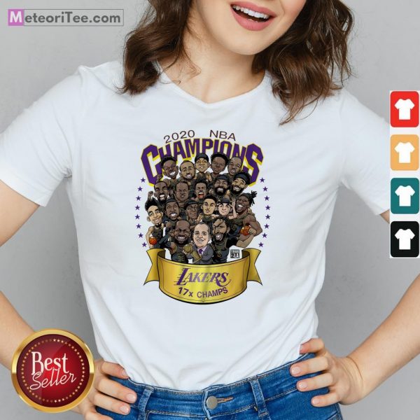 Top 2020 NBA Champions Los Angeles Lankers 17 Champs V-neck