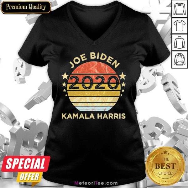 We Did It Joe Biden Kamala Harris Election 2020 46 President Vintage Retro V-neck