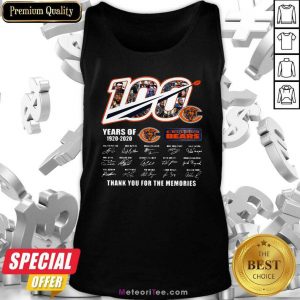 100 Years Of 1920-2020 Chicago Bears Thank For The Memories Signatures Tank Top - Design By Meteoritee.com
