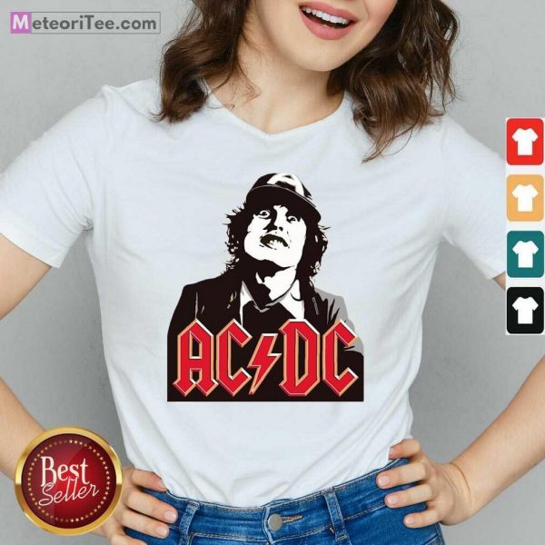 Classic Rock Magazine Ac Dc V-neck - Design By Meteoritee.com