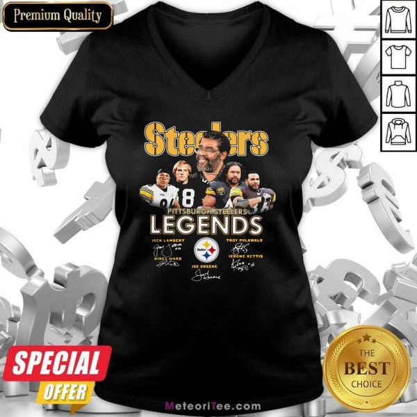 Steelers Pittsburgh Steelers Legends Signatures V-neck - Design By Meteoritee.com