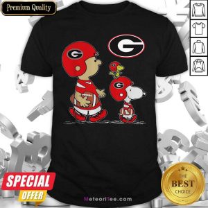 The Peanuts Charlie Brown And Snoopy Woodstock Georgia Bulldogs Football Shirt - Design By Meteoritee.com