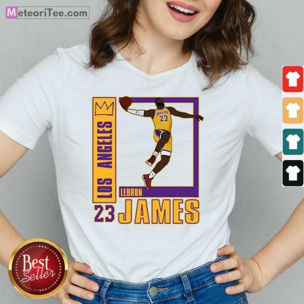 Los Angeles Lakers Lebron James 23 V-neck - Design By Meteoritee.com