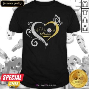 Steelers Butterflies Heart Beat Shirt - Design By Meteoritee.com
